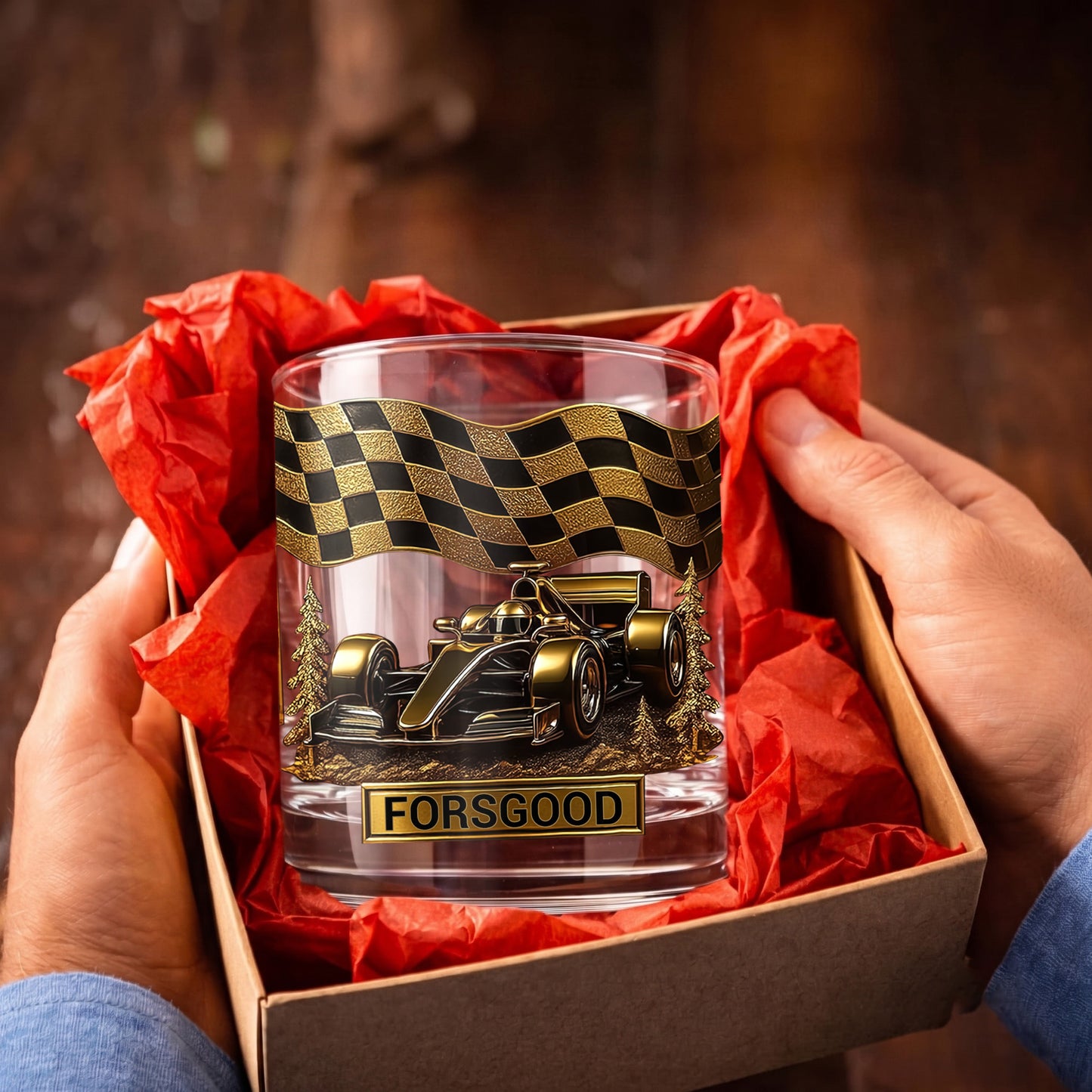 Personalized Racing Whiskey Glass - Custom Formula Car Gift
