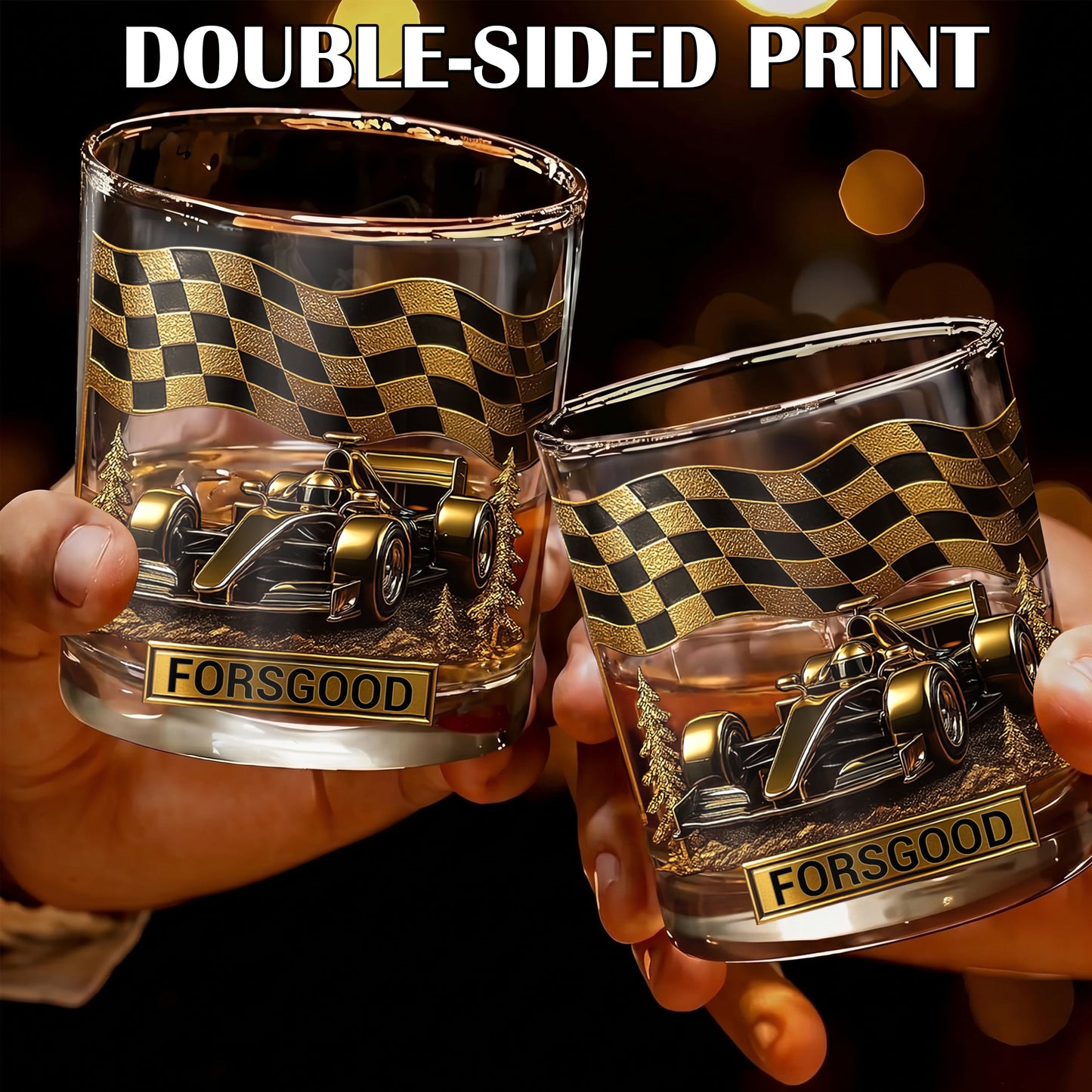 Personalized Racing Whiskey Glass - Custom Formula Car Gift