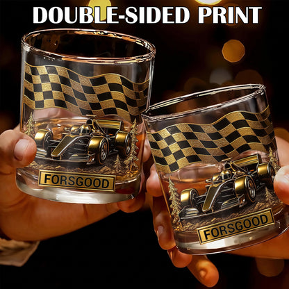 Personalized Racing Whiskey Glass - Custom Formula Car Gift