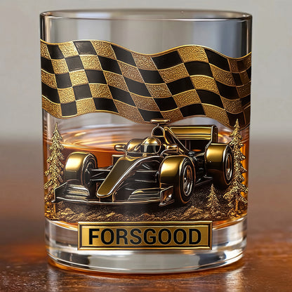 Personalized Racing Whiskey Glass - Custom Formula Car Gift