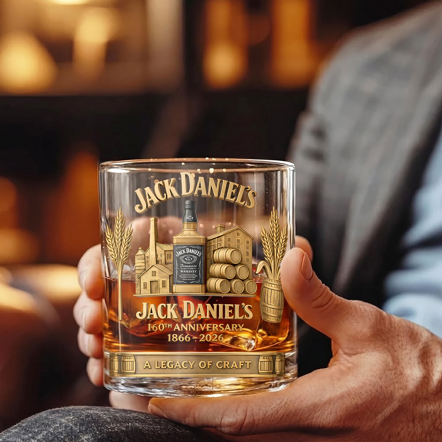 Jack Daniel's 160th Anniversary Whiskey Glass - Custom Legacy Gift