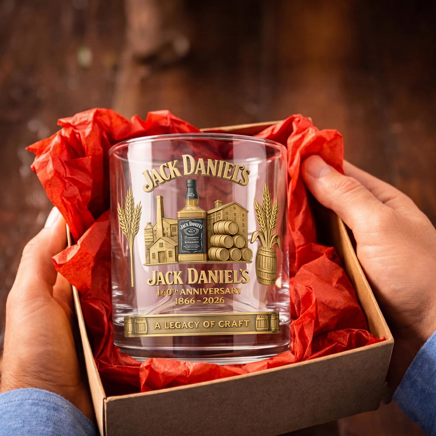 Jack Daniel's 160th Anniversary Whiskey Glass - Custom Legacy Gift