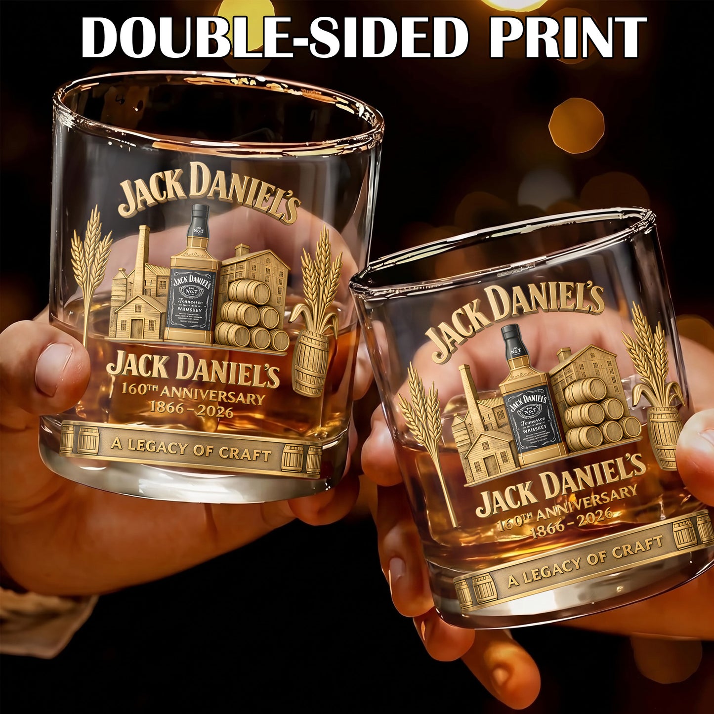 Jack Daniel's 160th Anniversary Whiskey Glass - Custom Legacy Gift