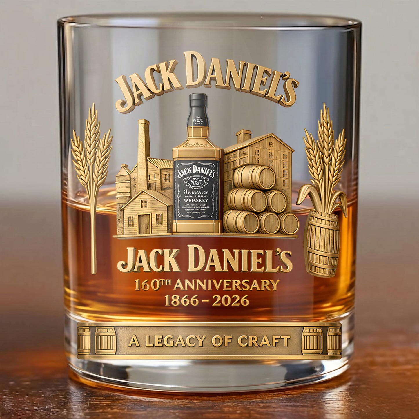 Jack Daniel's 160th Anniversary Whiskey Glass - Custom Legacy Gift