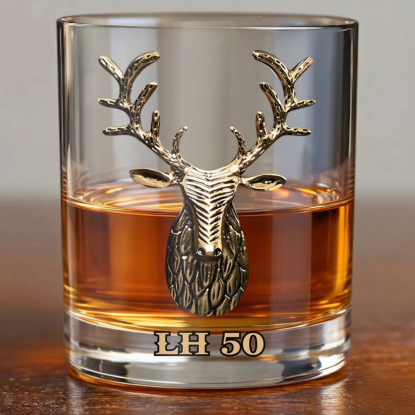 Personalized Deer Whiskey Glass - Custom Stag Antlers Rock Gift