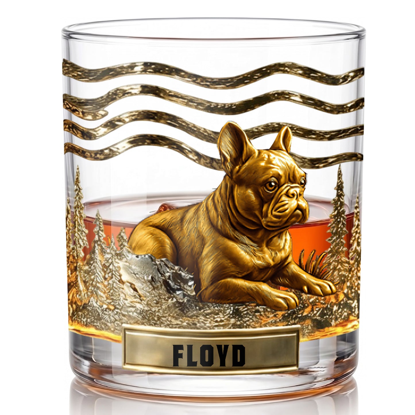 Personalized French Bulldog Whiskey Glass - Custom Dog Lover Gift