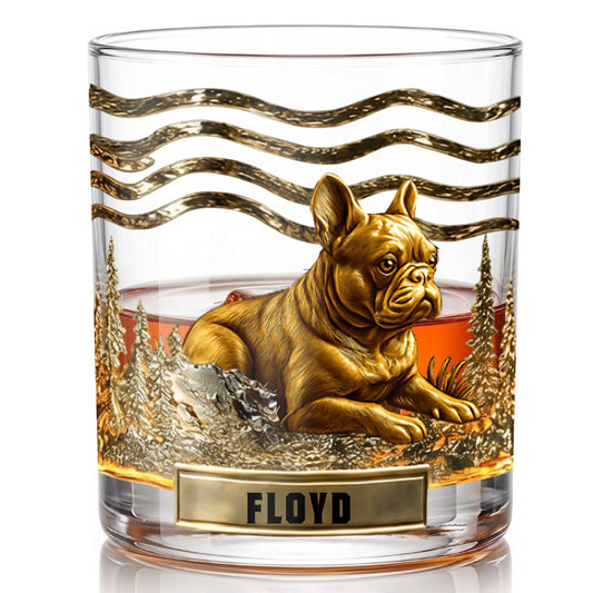Personalized French Bulldog Whiskey Glass - Custom Dog Lover Gift