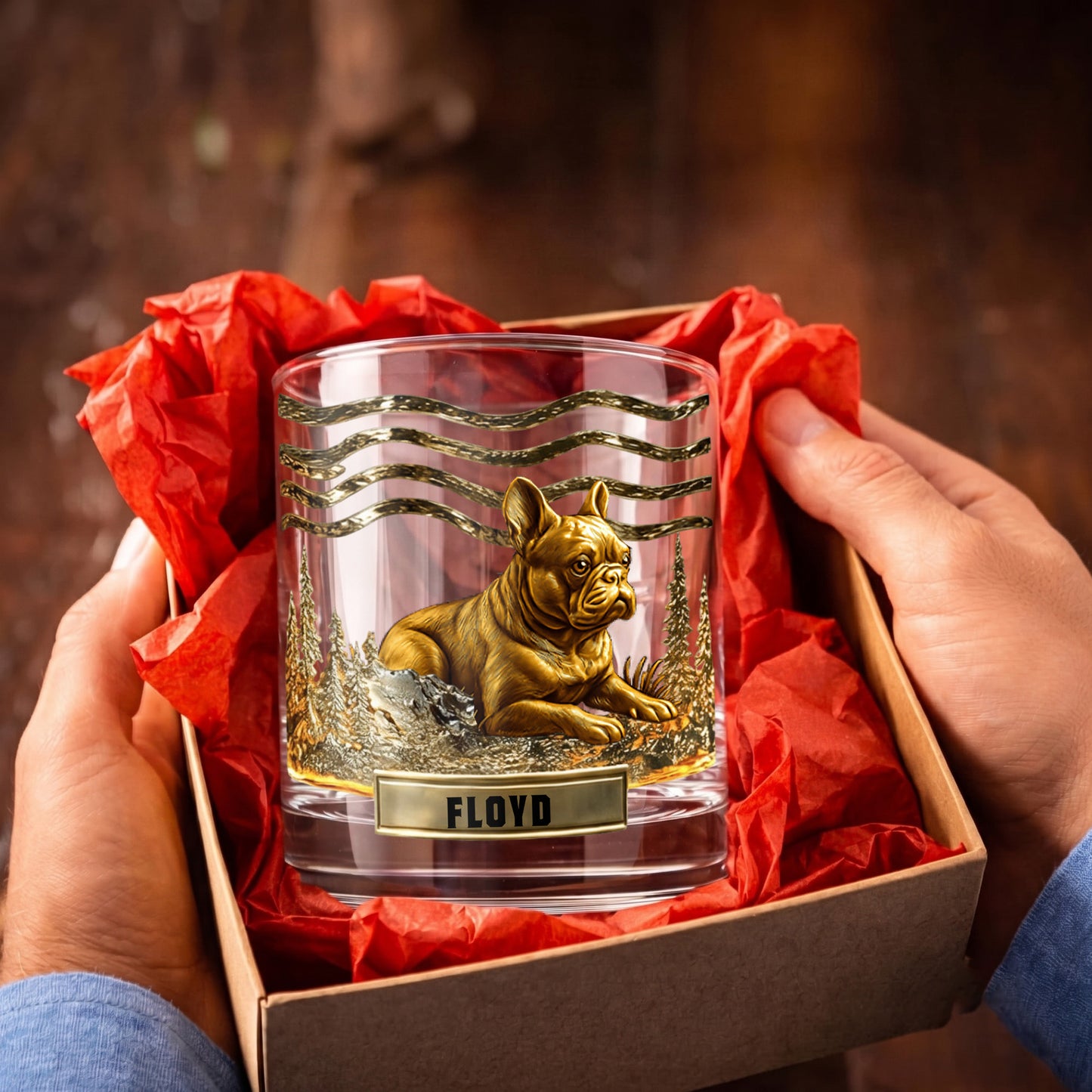 Personalized French Bulldog Whiskey Glass - Custom Dog Lover Gift