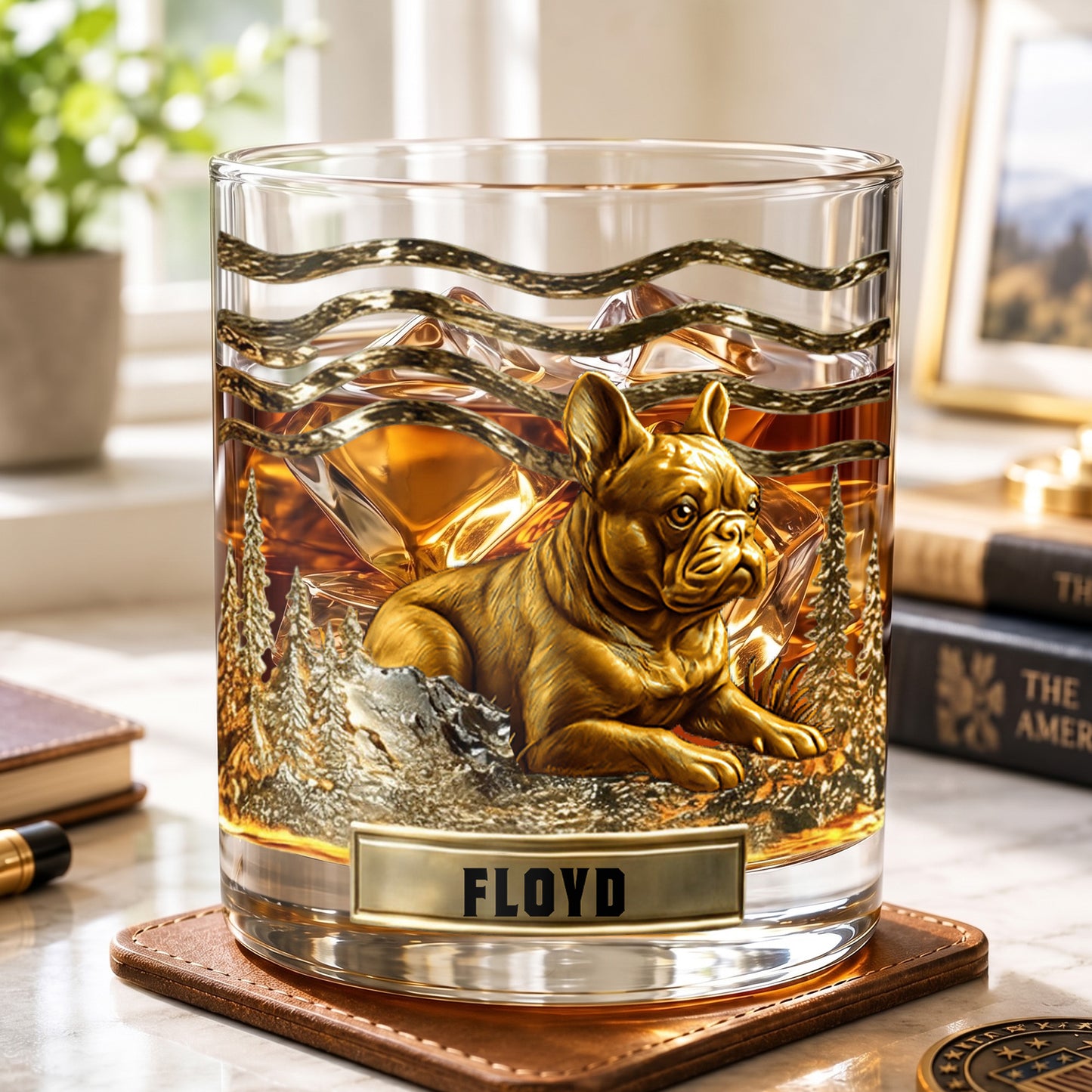 Personalized French Bulldog Whiskey Glass - Custom Dog Lover Gift