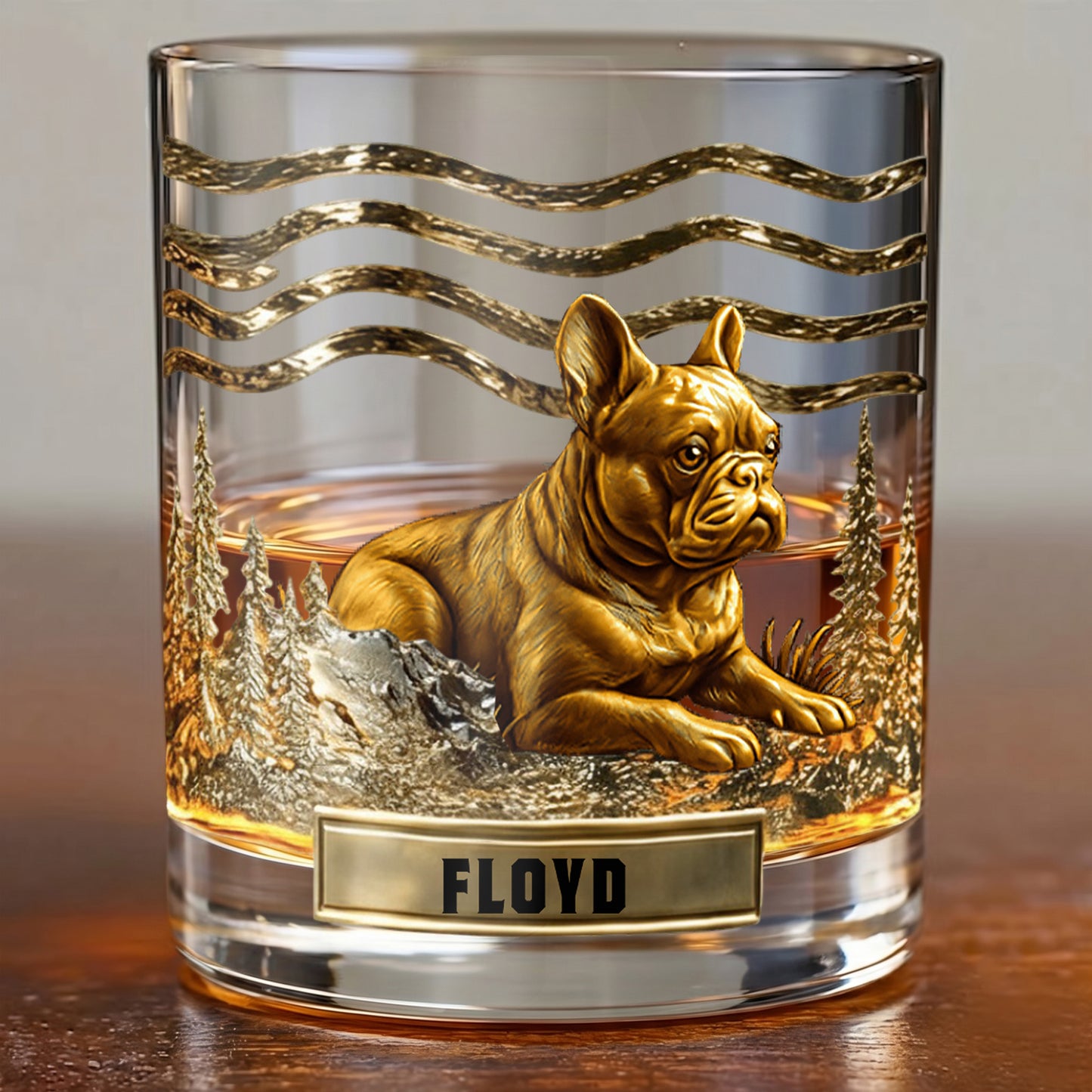Personalized French Bulldog Whiskey Glass - Custom Dog Lover Gift