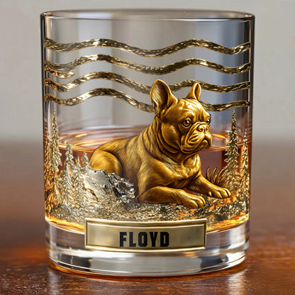 Personalized French Bulldog Whiskey Glass - Custom Dog Lover Gift