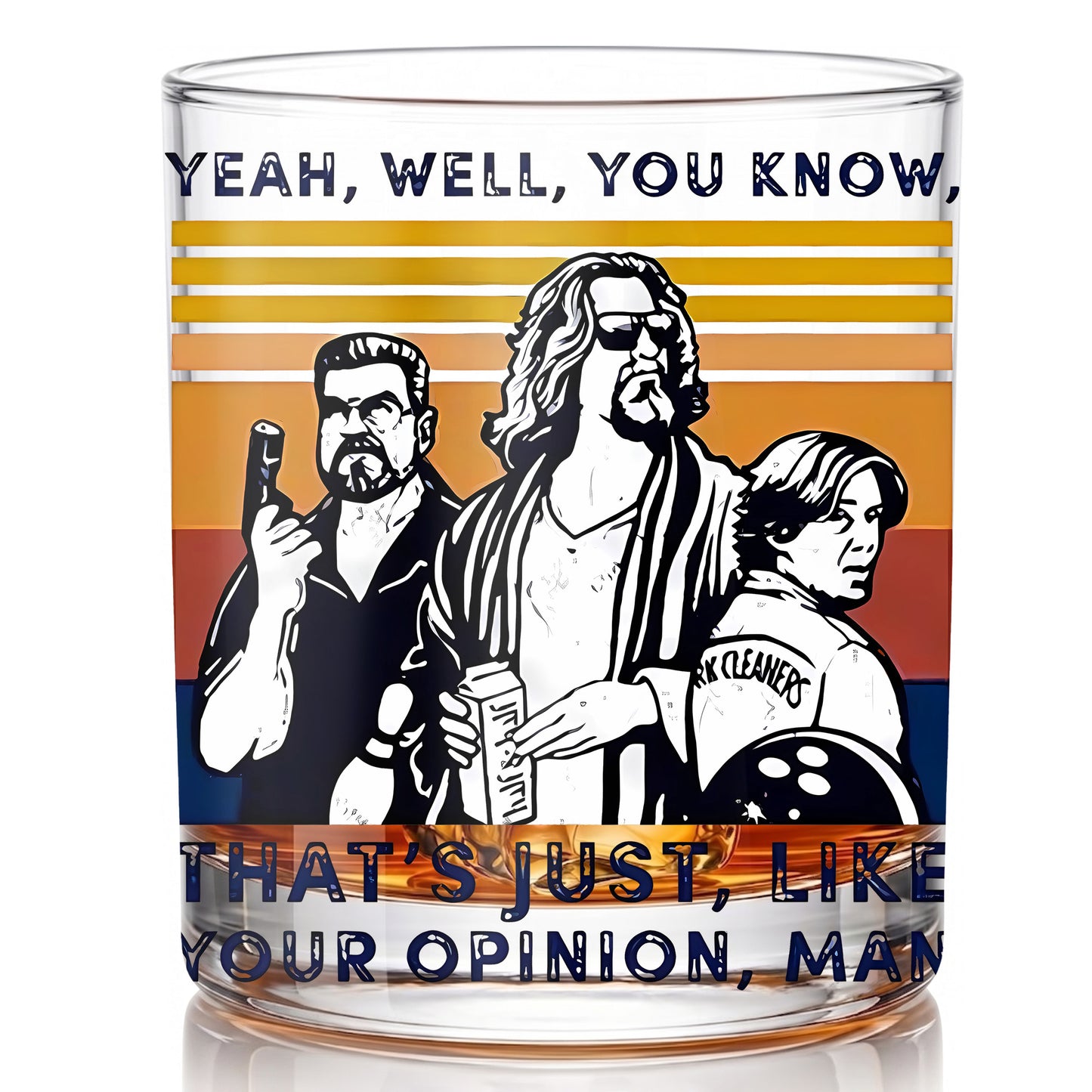 Personalized Big Lebowski Whiskey Glass - The Dude Movie Gift