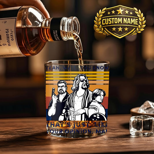 Personalized Big Lebowski Whiskey Glass - The Dude Movie Gift