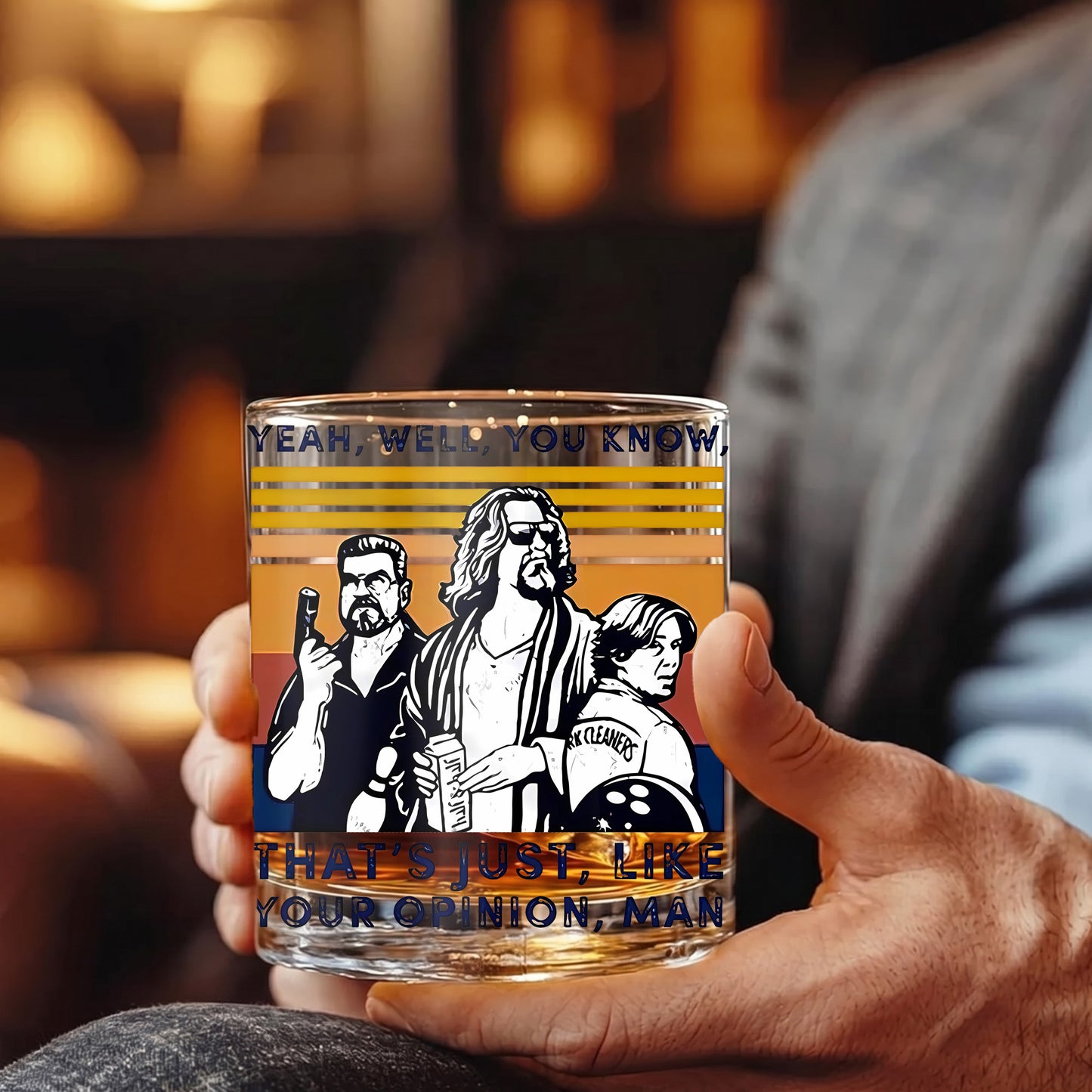 Personalized Big Lebowski Whiskey Glass - The Dude Movie Gift