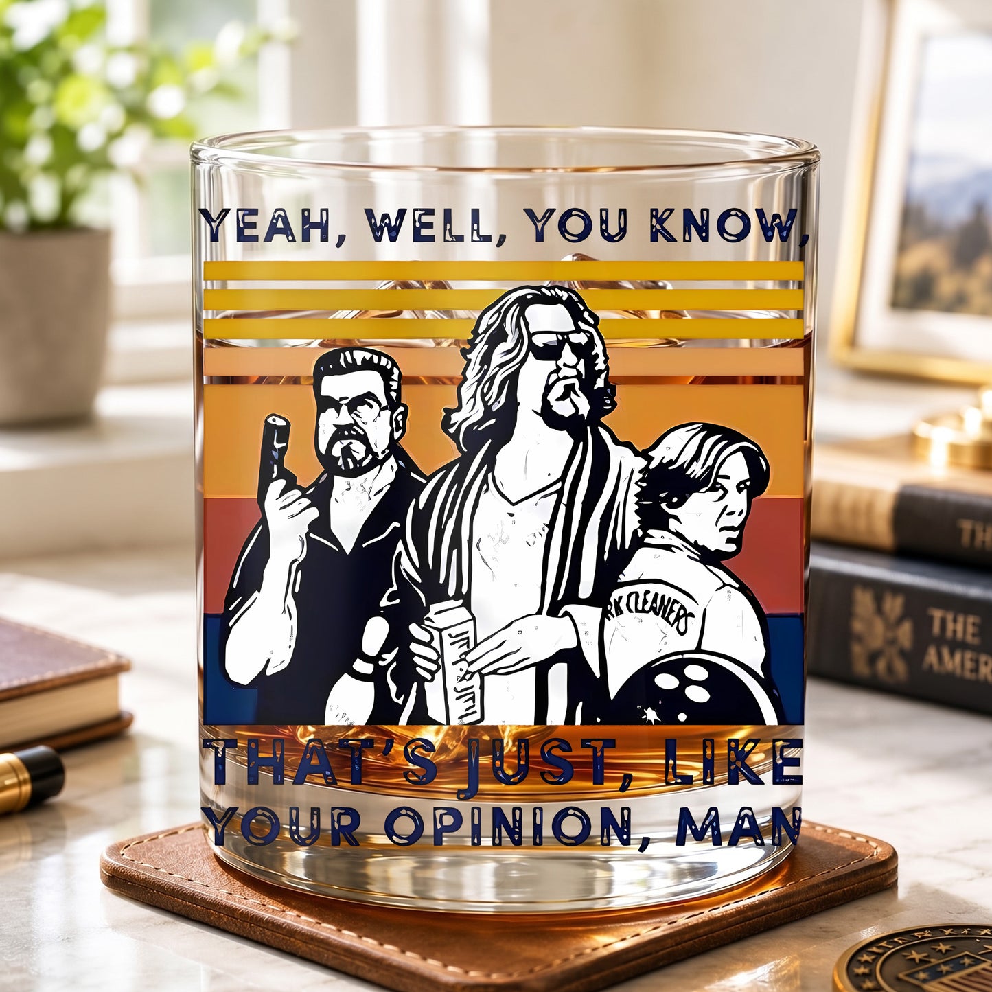 Personalized Big Lebowski Whiskey Glass - The Dude Movie Gift