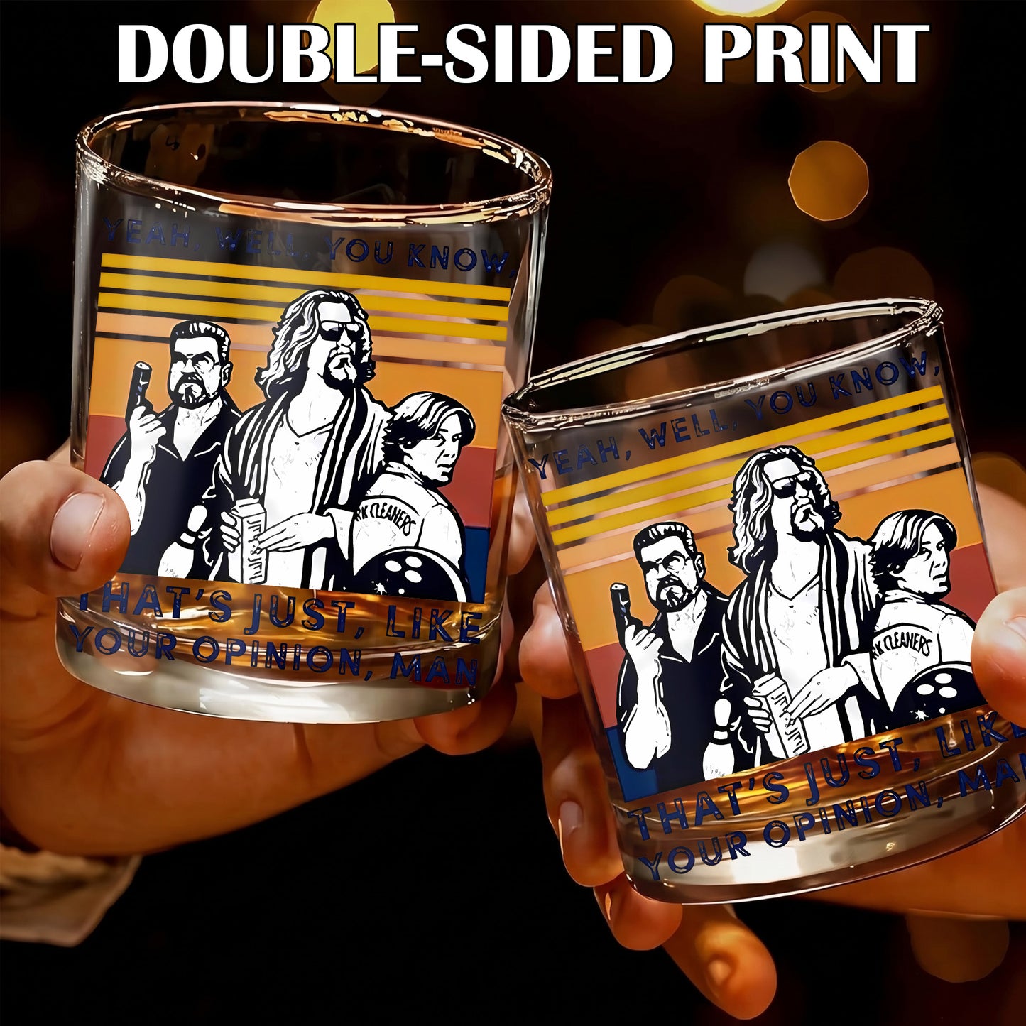 Personalized Big Lebowski Whiskey Glass - The Dude Movie Gift