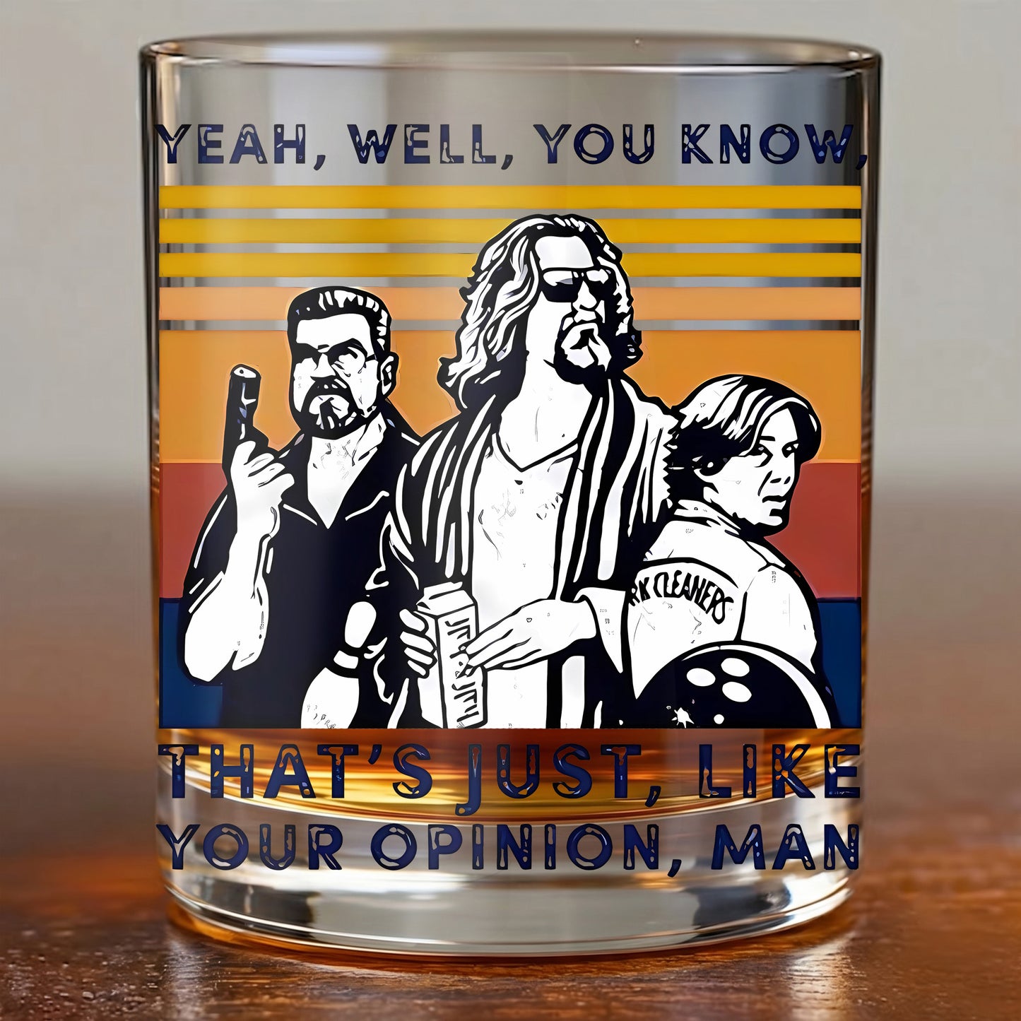 Personalized Big Lebowski Whiskey Glass - The Dude Movie Gift